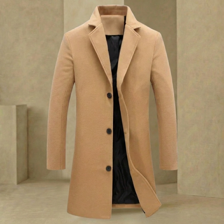 Herenwintermantel Wol Regular Fit Zwart Grijs Beige Formeel Casual Overjas Strak Silhouet Warme Elegante Jas | Sansoti