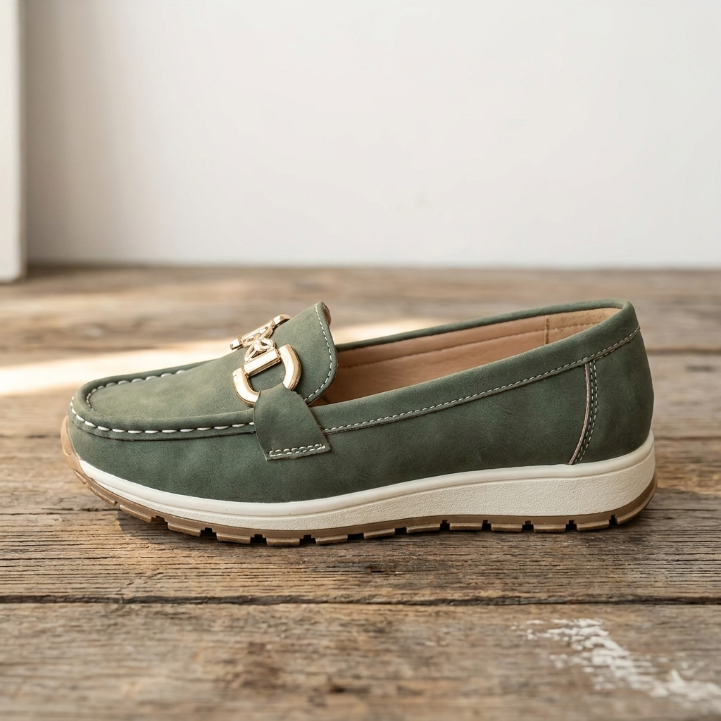 Eloise | Green Buckle Loafers – Leah & Lila