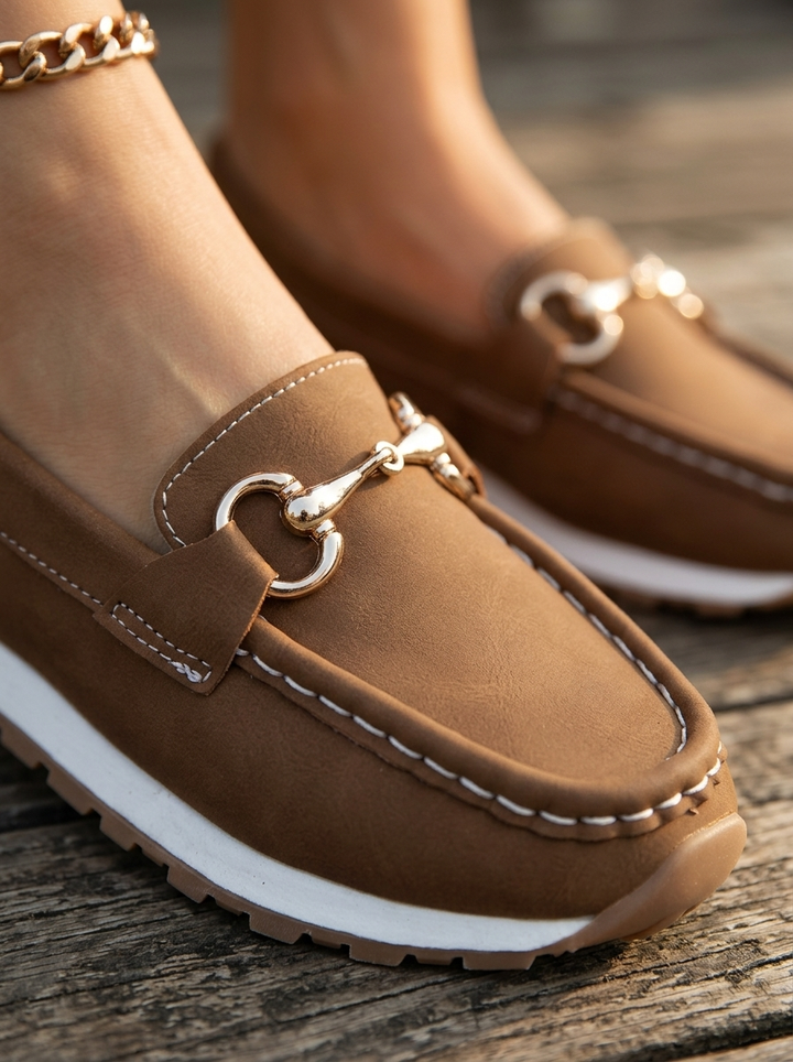 Elodie | Flat Buckle Loafers – Leah & Lila