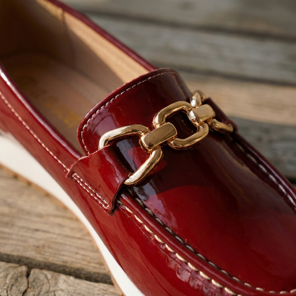 Eleanor | Shiny Bordeaux Loafers – Leah & Lila
