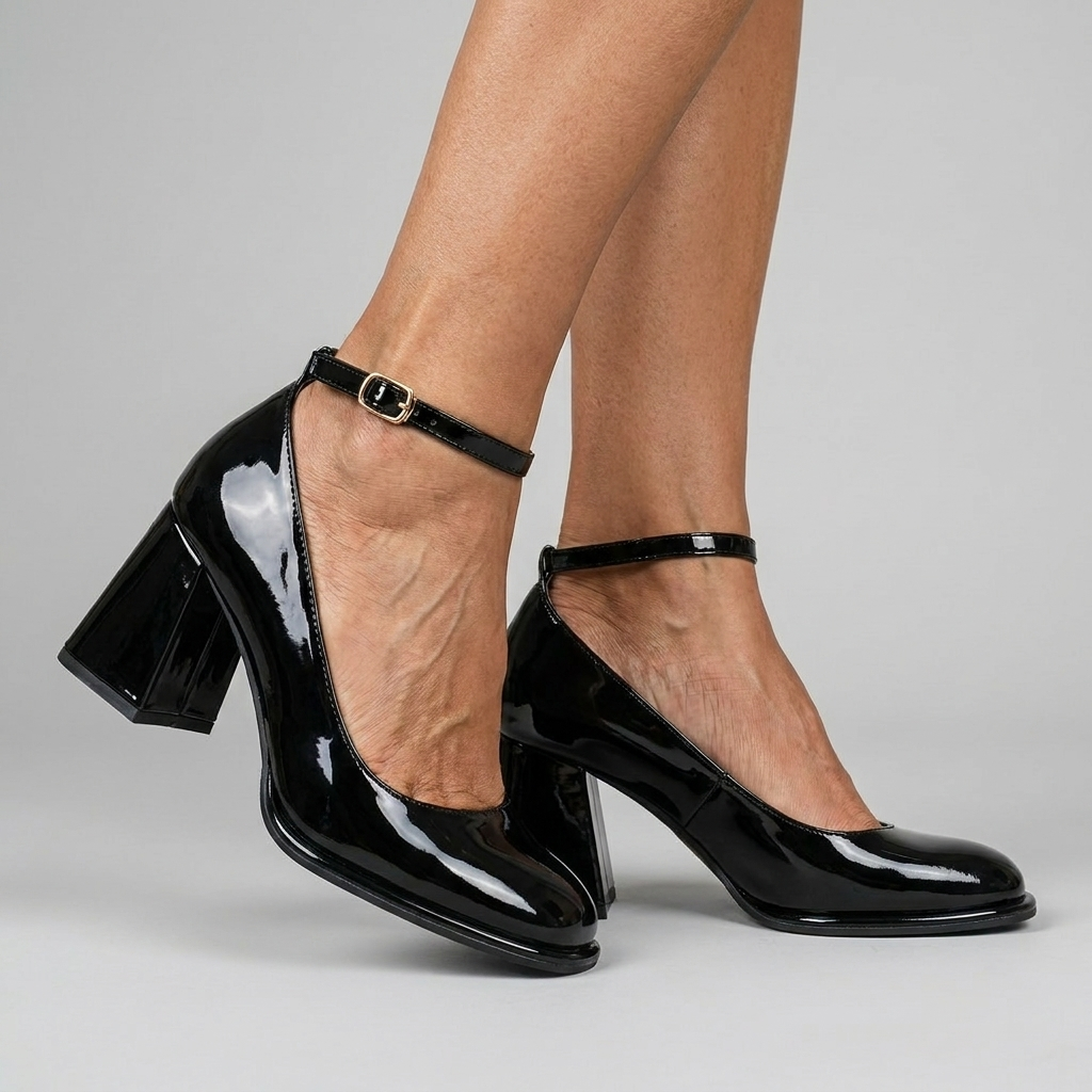Celeste | Patent Block Heel Sandals – Leah & Lila