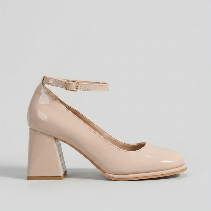 Celeste | Patent Block Heel Sandals – Leah & Lila