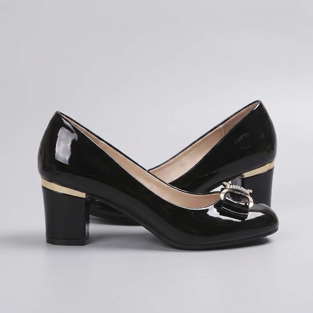 Evalyn | Bow Detail Block Heel Pumps – Leah & Lila