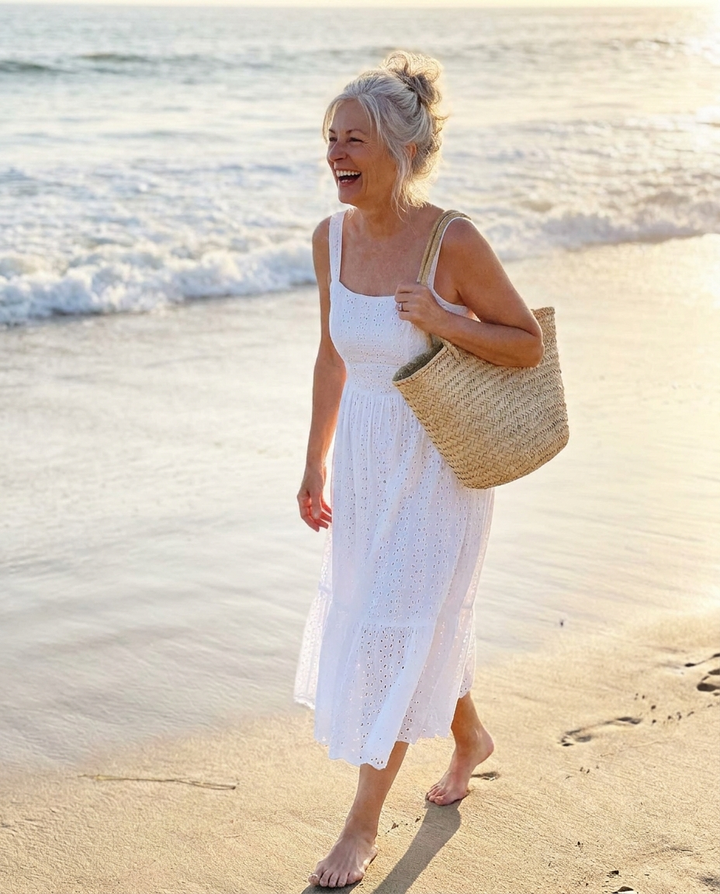 Elkaline eyelet dress beach lifestyle