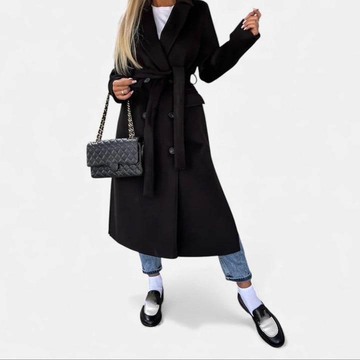 Valmonti Belted Coat | Classic Mid-Length Lapels – Leah & Lila