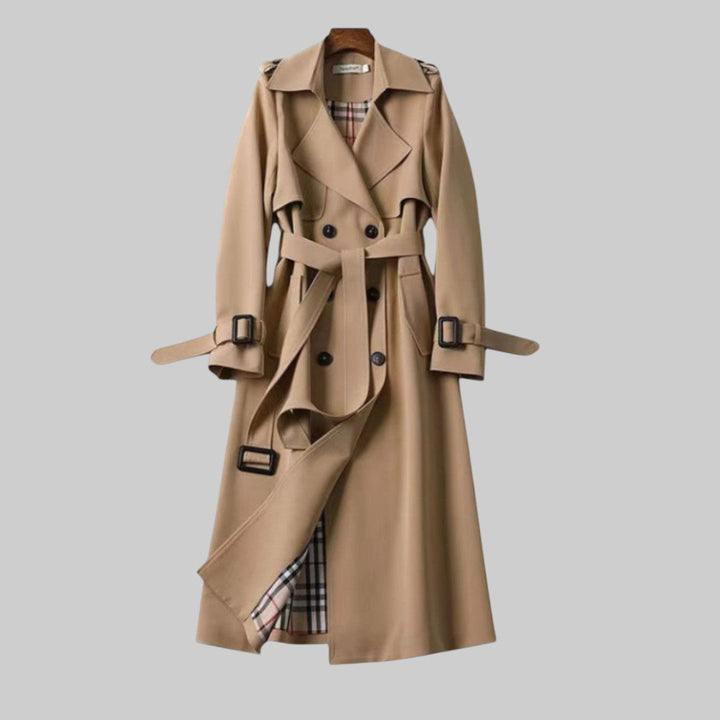 Long Belted Trench Coat | Double-Breasted City Classic