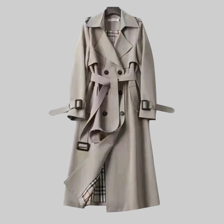 Long Belted Trench Coat | Double-Breasted City Classic