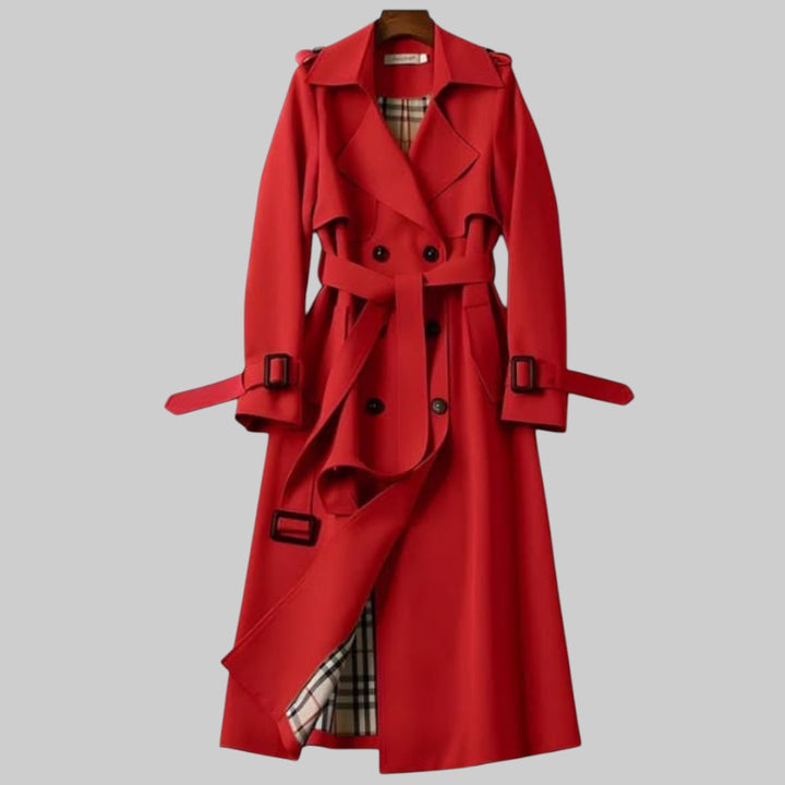 Long Belted Trench Coat | Double-Breasted City Classic