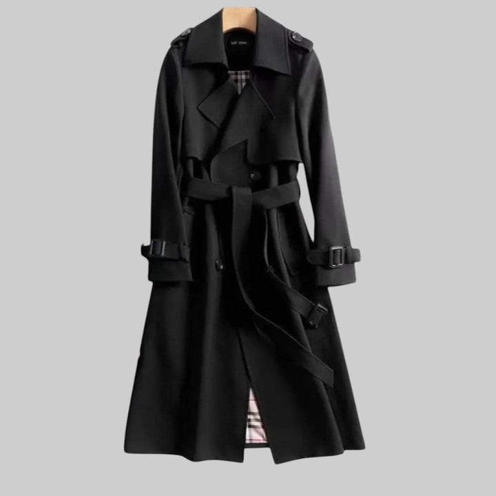 Long Belted Trench Coat | Double-Breasted City Classic