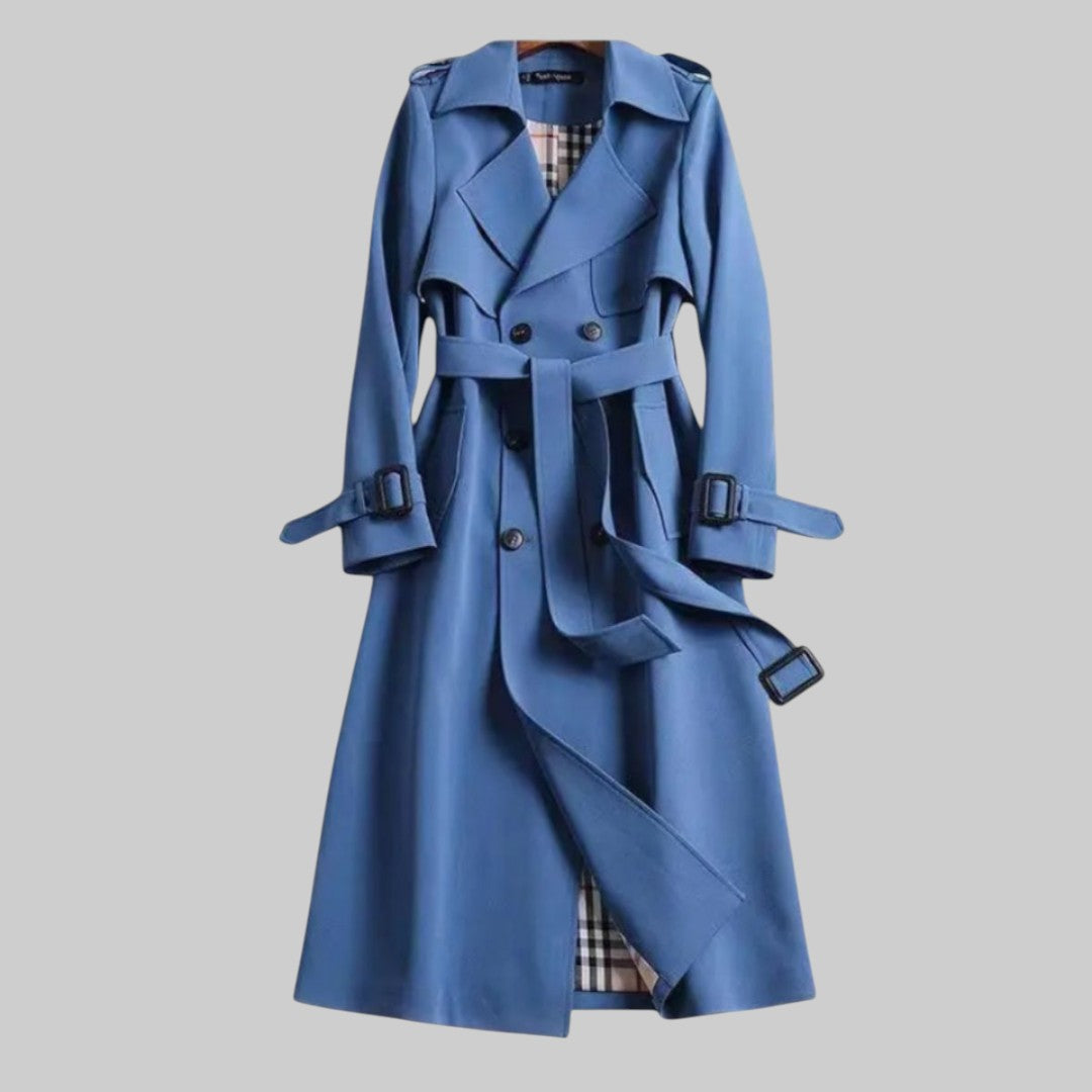 Long Belted Trench Coat | Double-Breasted City Classic