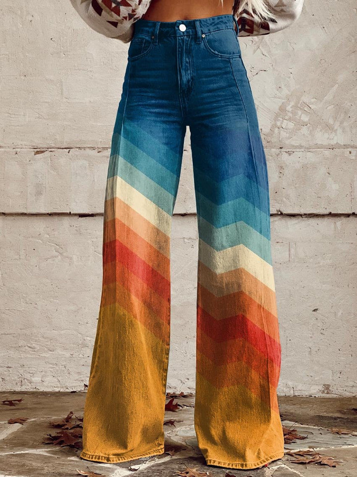 Zoey - Sunset Chevron Wide-Leg pants