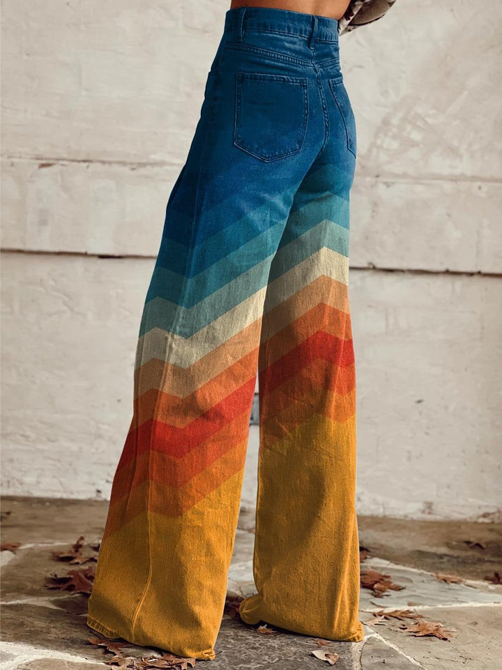 Zoey - Sunset Chevron Wide-Leg pants
