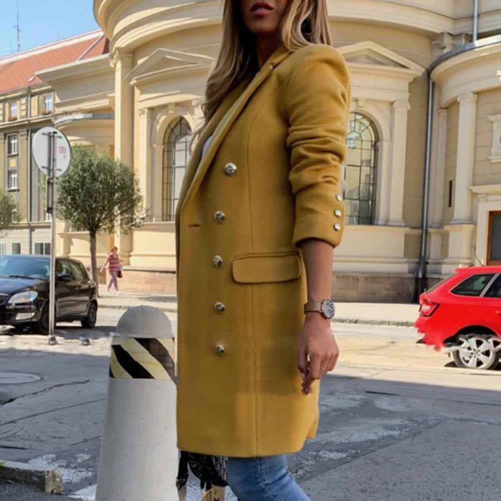 Double-Breasted City Coat | Business & Evening Wear – Leah & Lila
