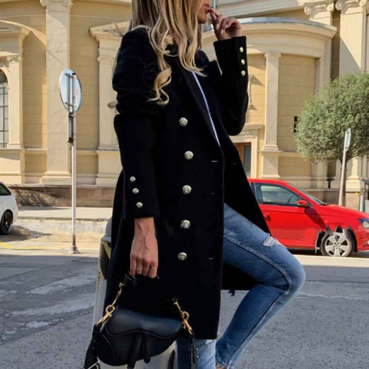 Double-Breasted City Coat | Business & Evening Wear – Leah & Lila