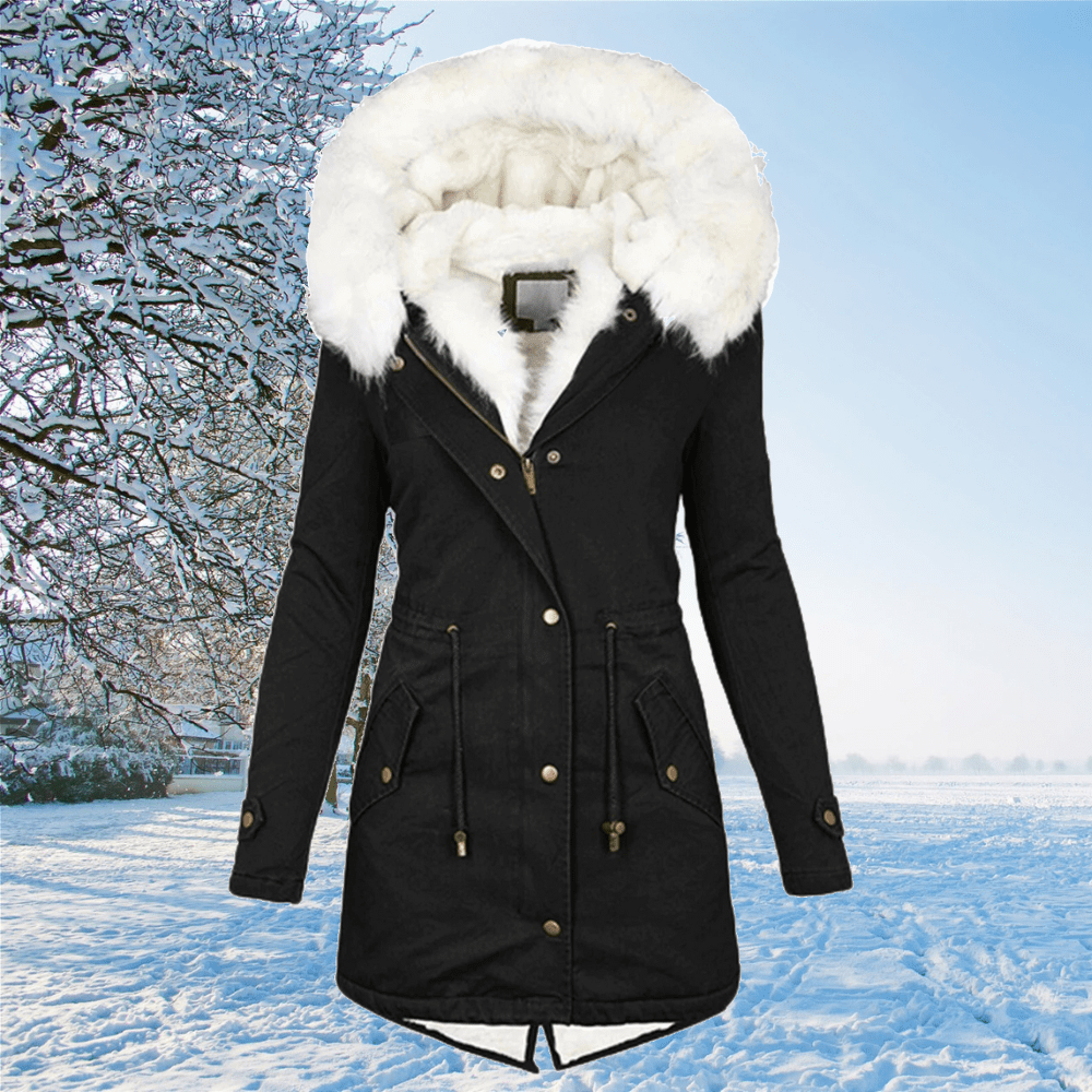 Hooded Fur Trim Parka | Waterproof Long Winter Coat – Leah & Lila