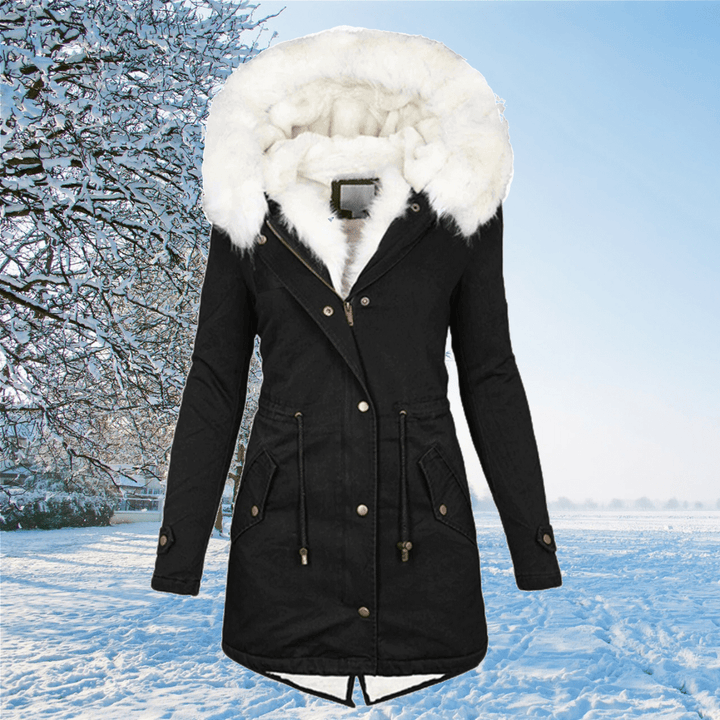 Hooded Fur Trim Parka | Waterproof Long Winter Coat – Leah & Lila