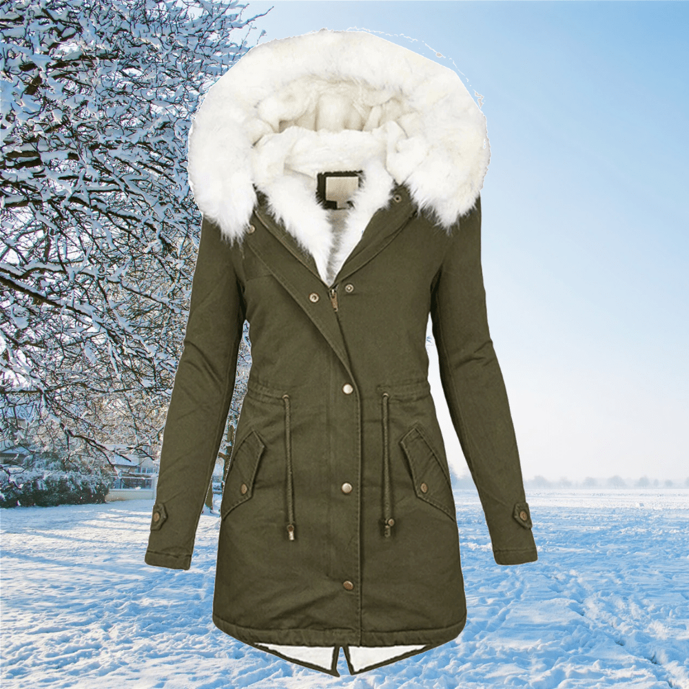 Hooded Fur Trim Parka | Waterproof Long Winter Coat – Leah & Lila