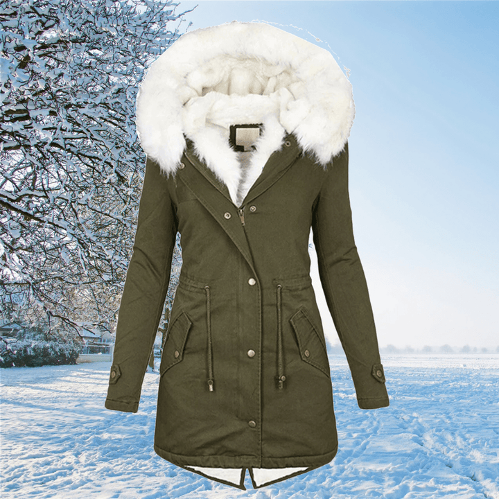Hooded Fur Trim Parka | Waterproof Long Winter Coat – Leah & Lila
