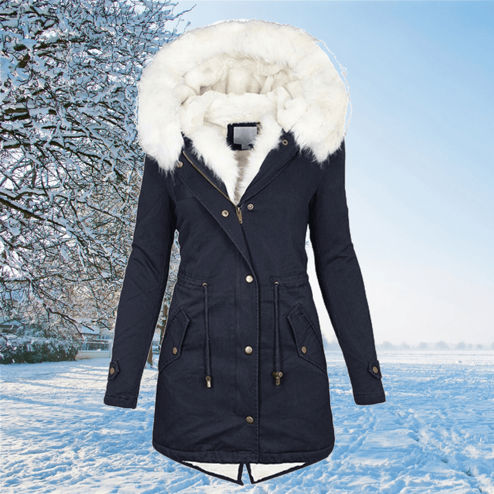 Hooded Fur Trim Parka | Waterproof Long Winter Coat – Leah & Lila