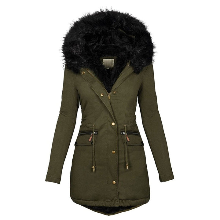 Faux Fur Trim Parka | Adjustable Waist Zipper Pocket Winter Coat – Leah & Lila