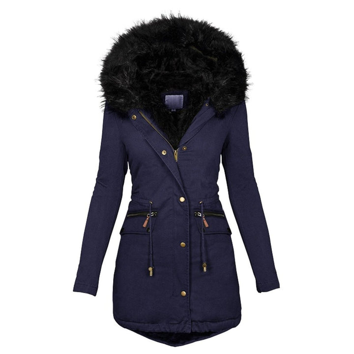 Faux Fur Trim Parka | Adjustable Waist Zipper Pocket Winter Coat – Leah & Lila