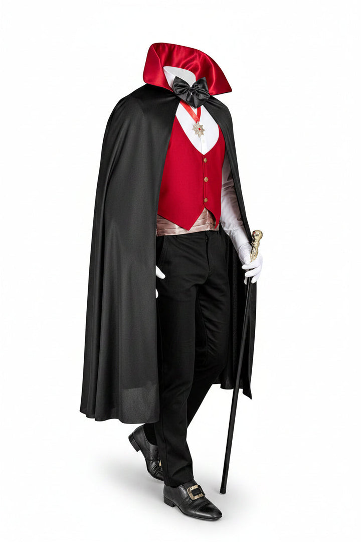 Vampire Vest, Cape, and Accessories for Men, Halloween Costume