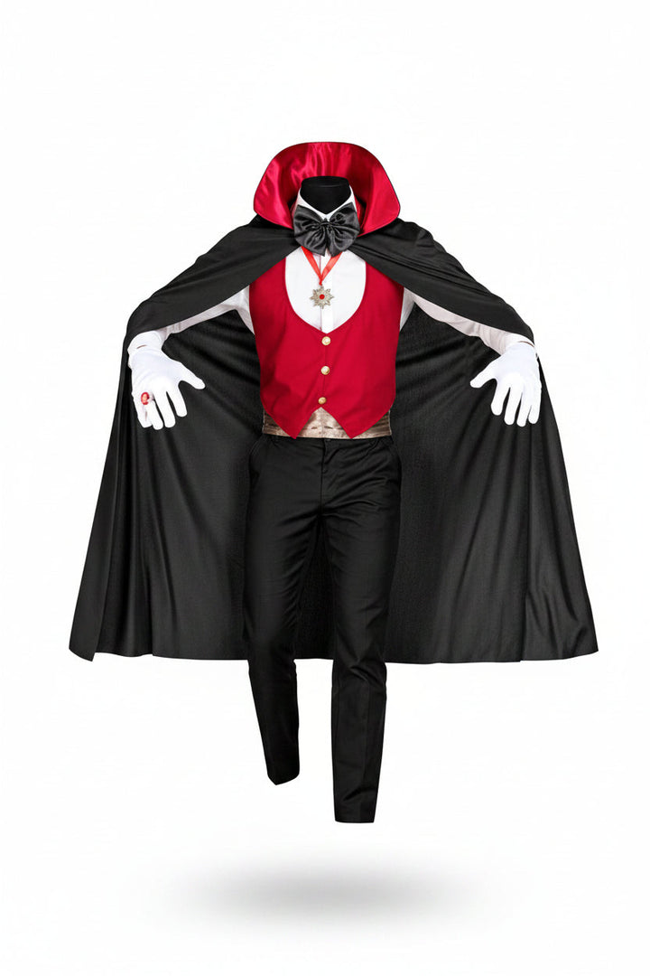 Vampire Vest, Cape, and Accessories for Men, Halloween Costume