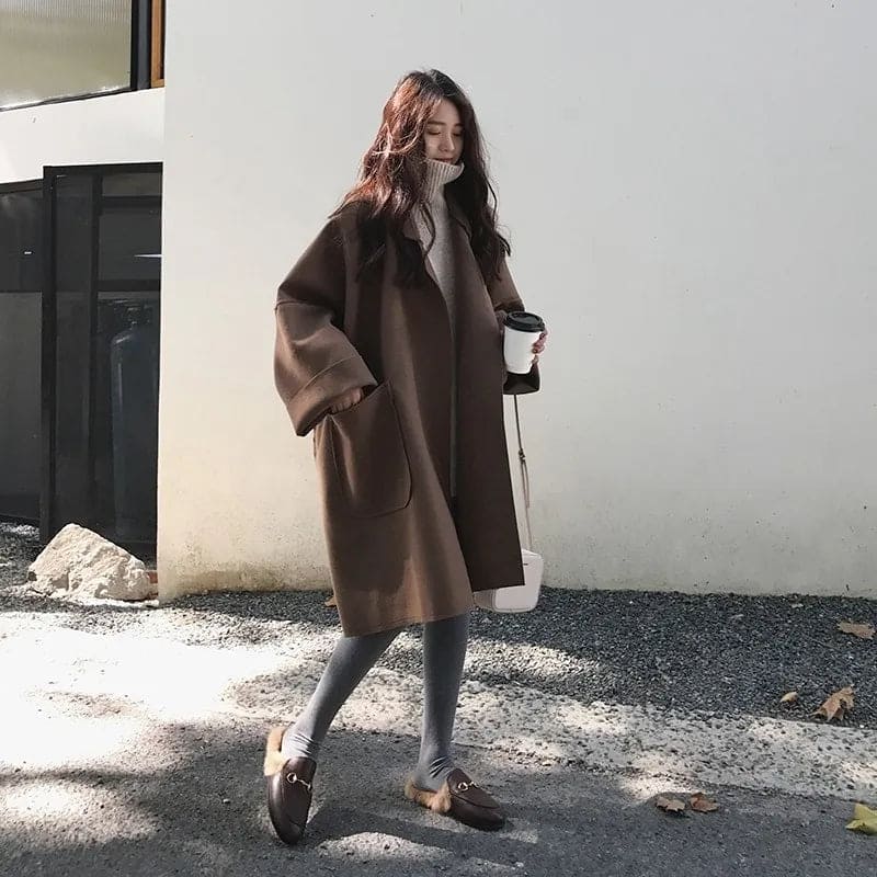 Oversized Wool-Blend Trench | Relaxed Urban Layer – Leah & Lila