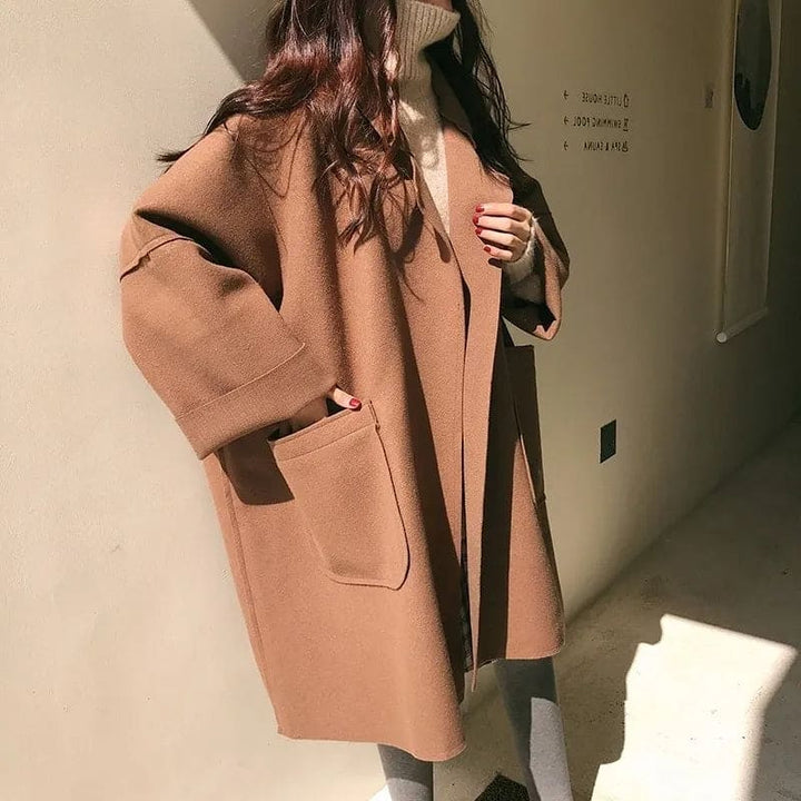 Oversized Wool-Blend Trench | Relaxed Urban Layer – Leah & Lila