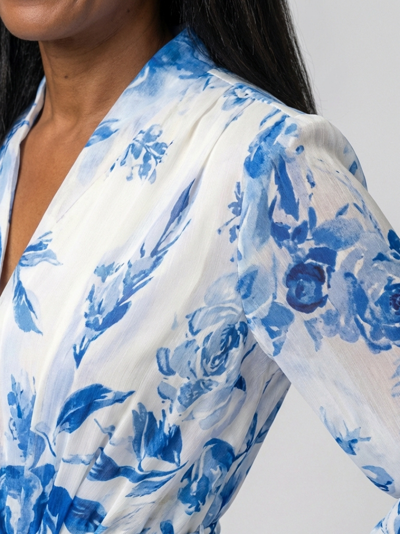 Brooke - Floral Long Sleeve Wrap Maxi Dress