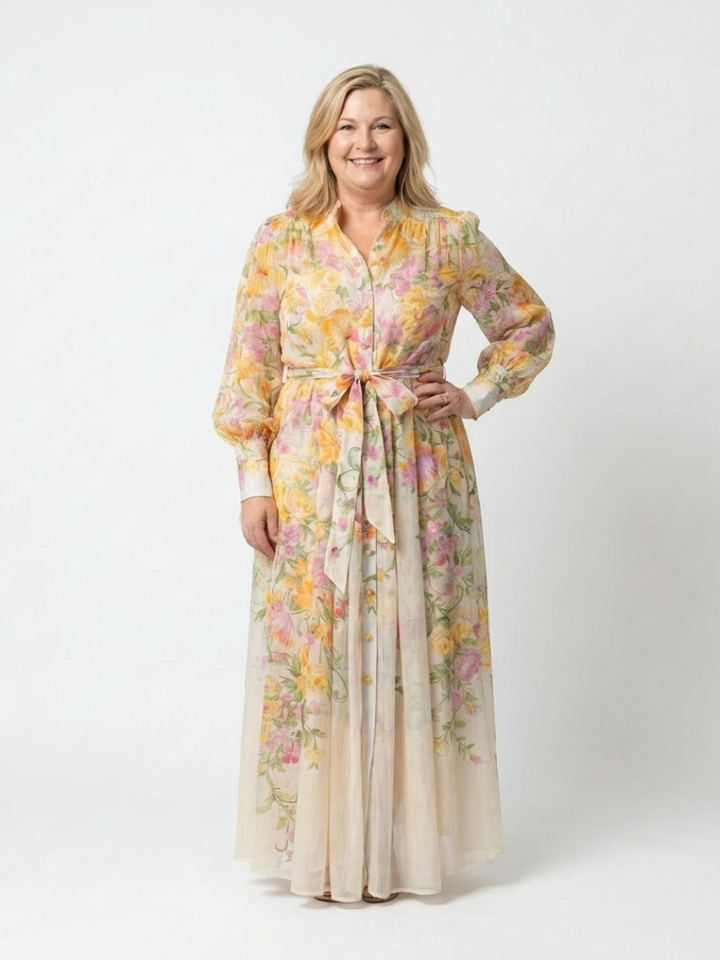 Blythe - Floral Sheer Long Sleeve Maxi Dress