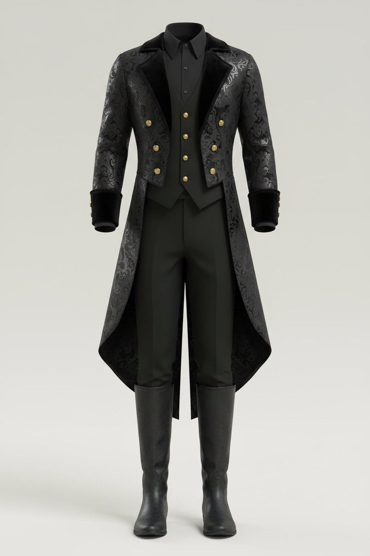 Black Victorian Costume Jacket for Men – Halloween Costume Accessory