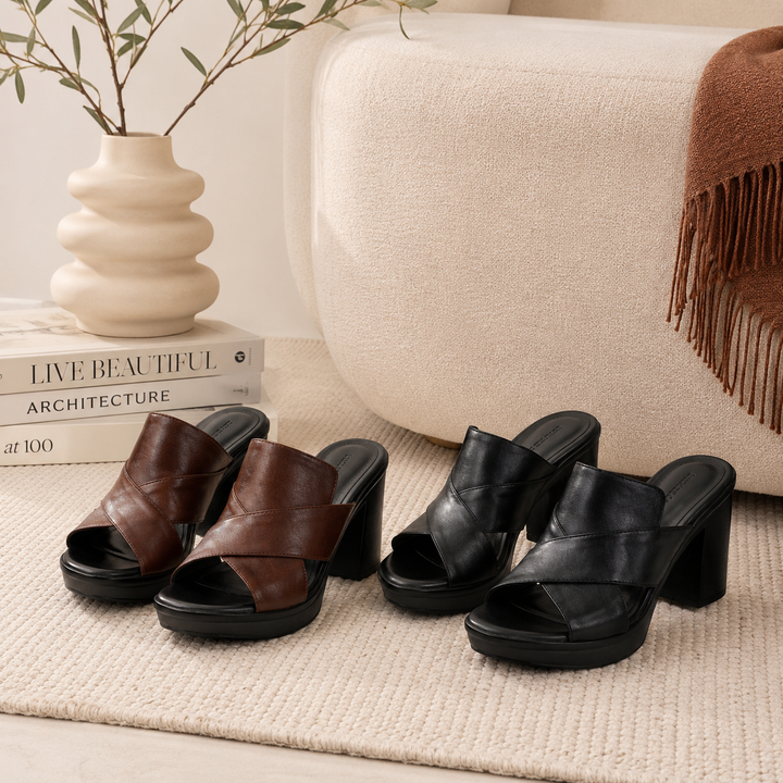 Christine – Leather Crossover Heels
